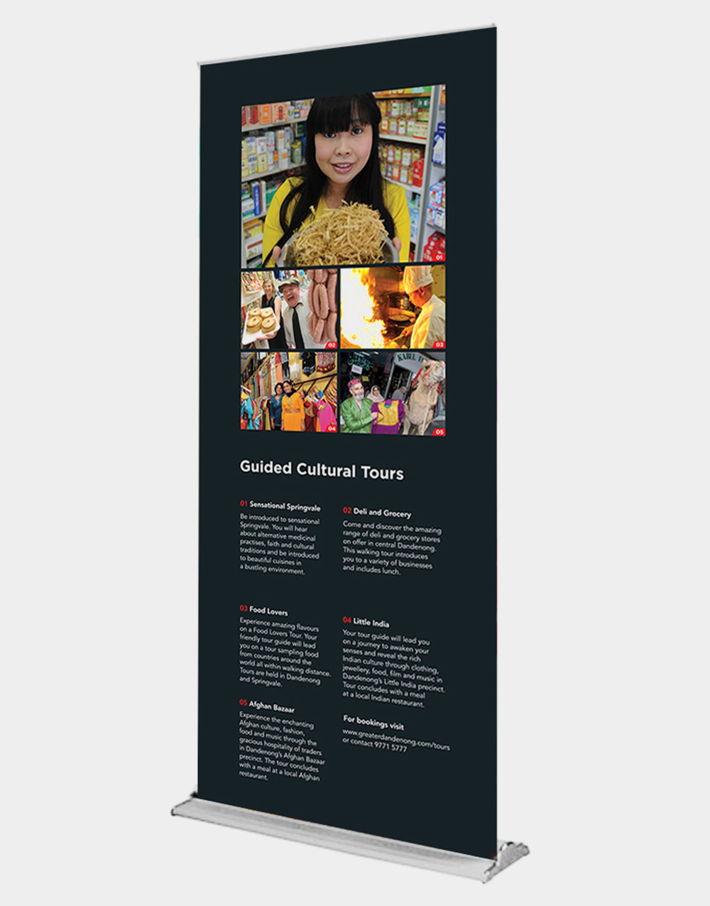 Custom pull-up banners for events, promotions, and business displays